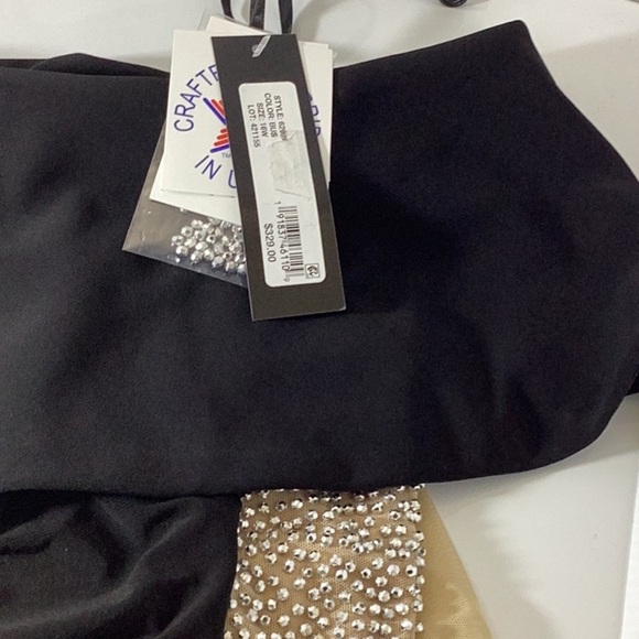 XSCAPE EVENINGS
"BRIANNA" OFF THE SHOULDER JERSEY KNIT CAVIAR BEADED GOWN - Picture 7 of 10